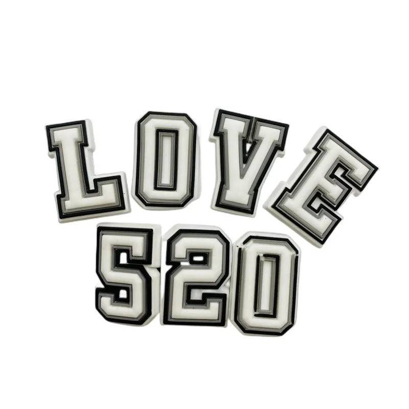 زخرفة أحذية الحروف 0-9 #   عدد الأبجدية ABC-Z أحرف الصنادل أحذية زهرة DIY اكسسوارات الزينة للرجال والنساء