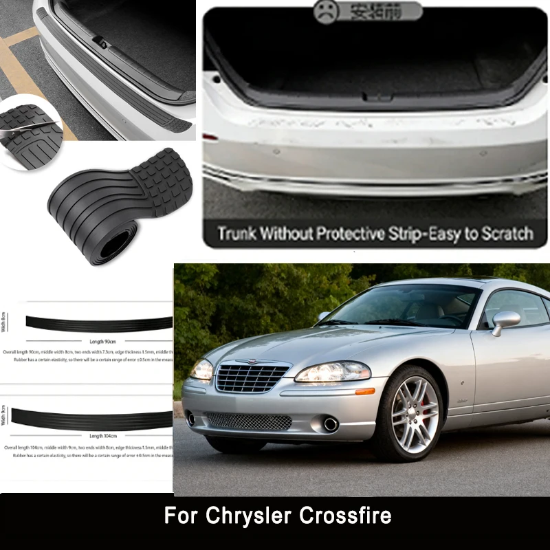 

For Chrysler Crossfire Rear Trunk Guard Plate Sticker Car Rear Bumper Trim Anti-Kicked Scratch Protector Sticker Strip