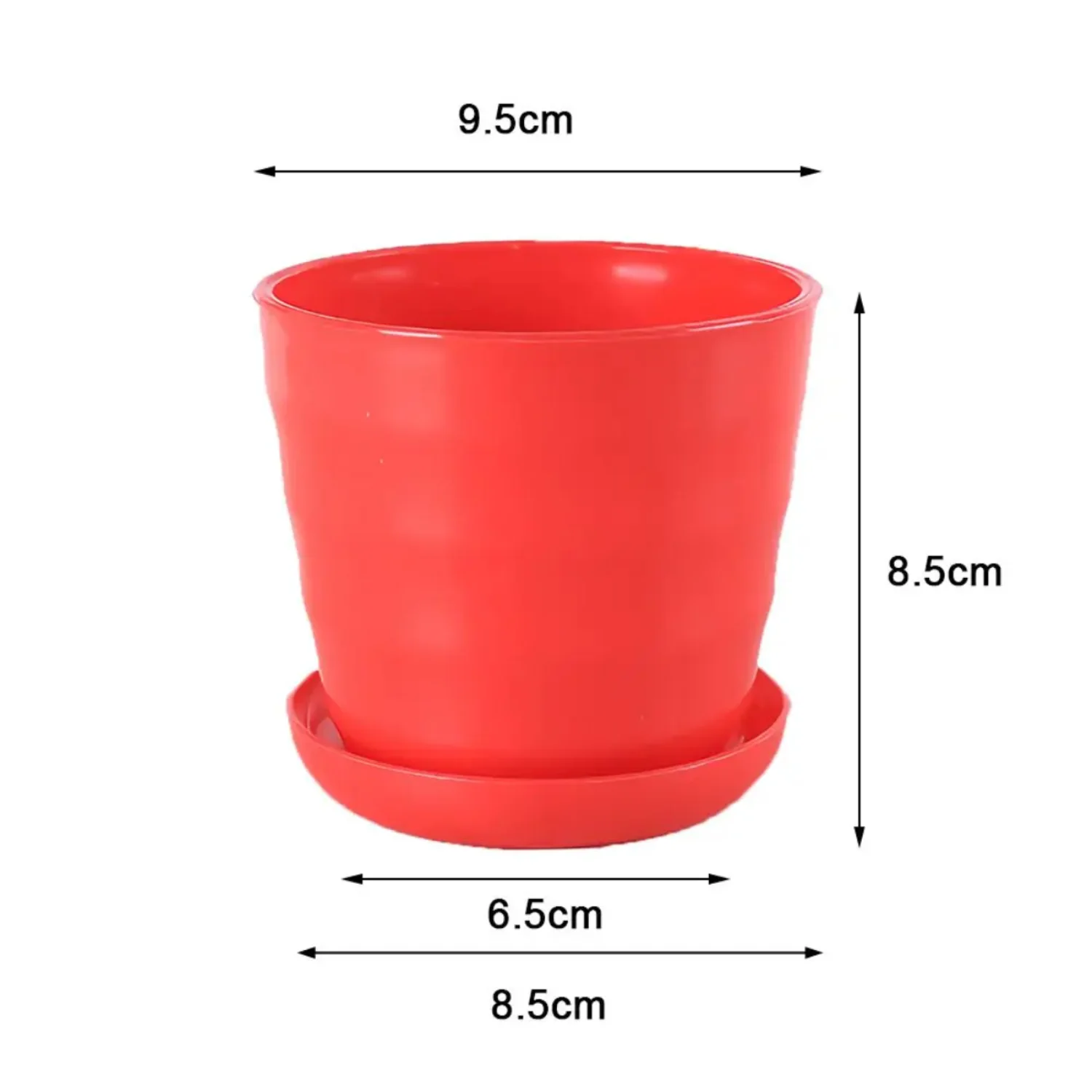 Colorful Garden Succulent Plant Flowerpot Mini Plastic Flower Pot With Trays  Office Decor Horizontal