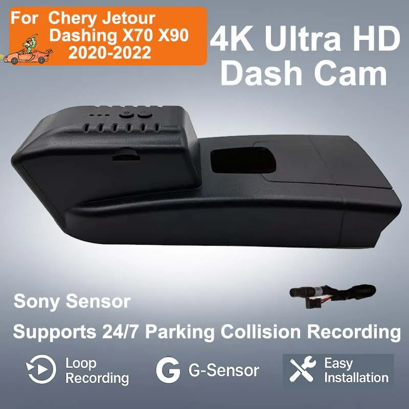 4K HD Plug and Play WIFi coche DVR para Chery Jetour Dashing X70 X90 2020 2021 2022 cámara frontal y trasera Control por aplicación