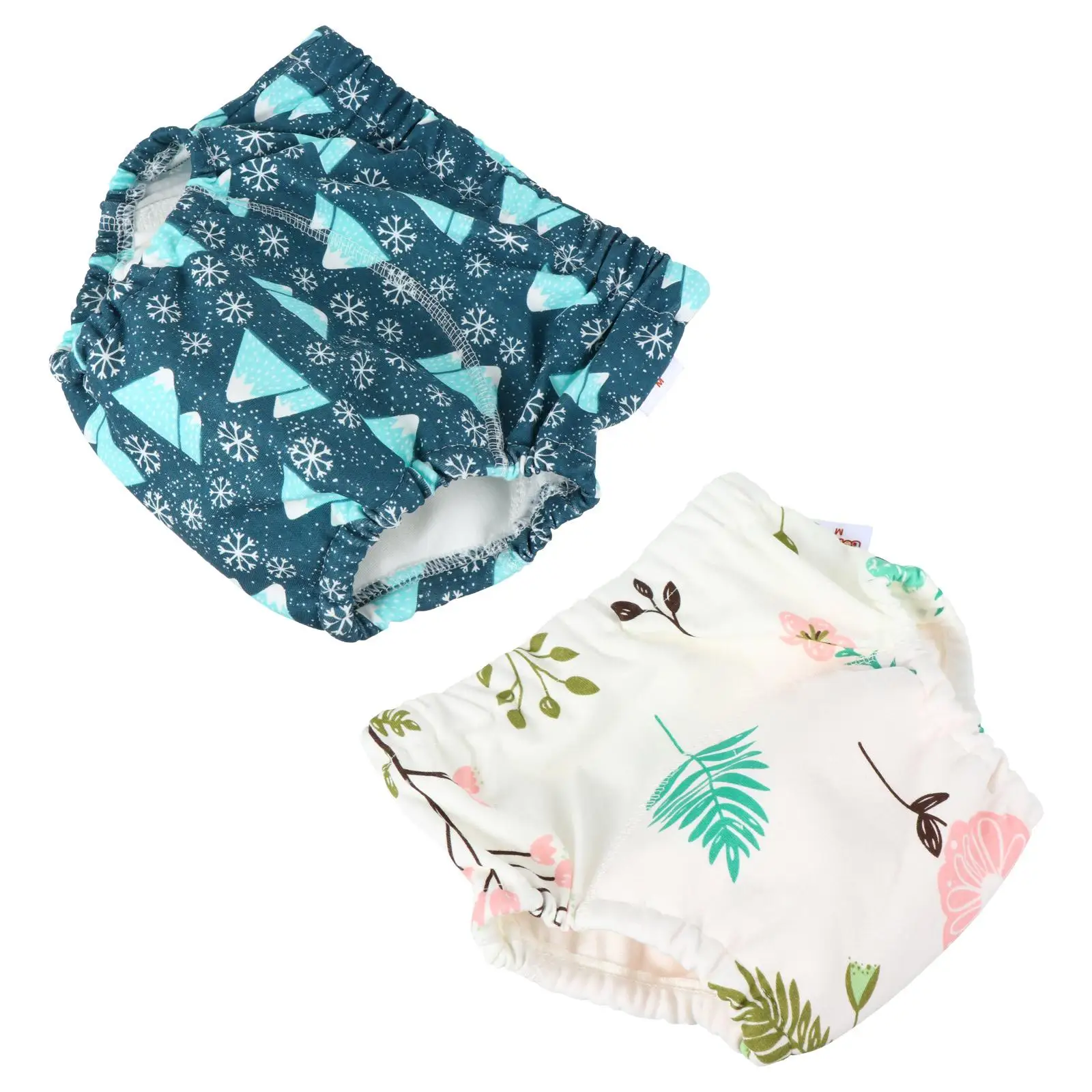 2 Pcs Training Pants Washable Reusable Cotton Nappy Briefs Waterproof Baby Sleeping Bed Clothes TPU Layer Diaper Underwear