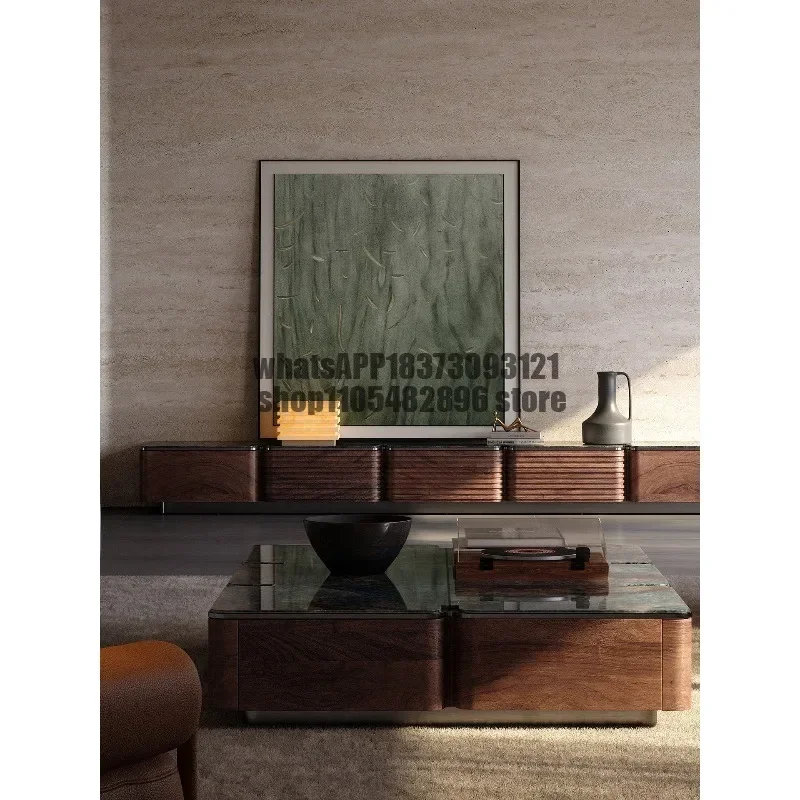 TV cabinet living room fully equipped with a modern minimalist TV cabinet for large flat-floor luxury residences