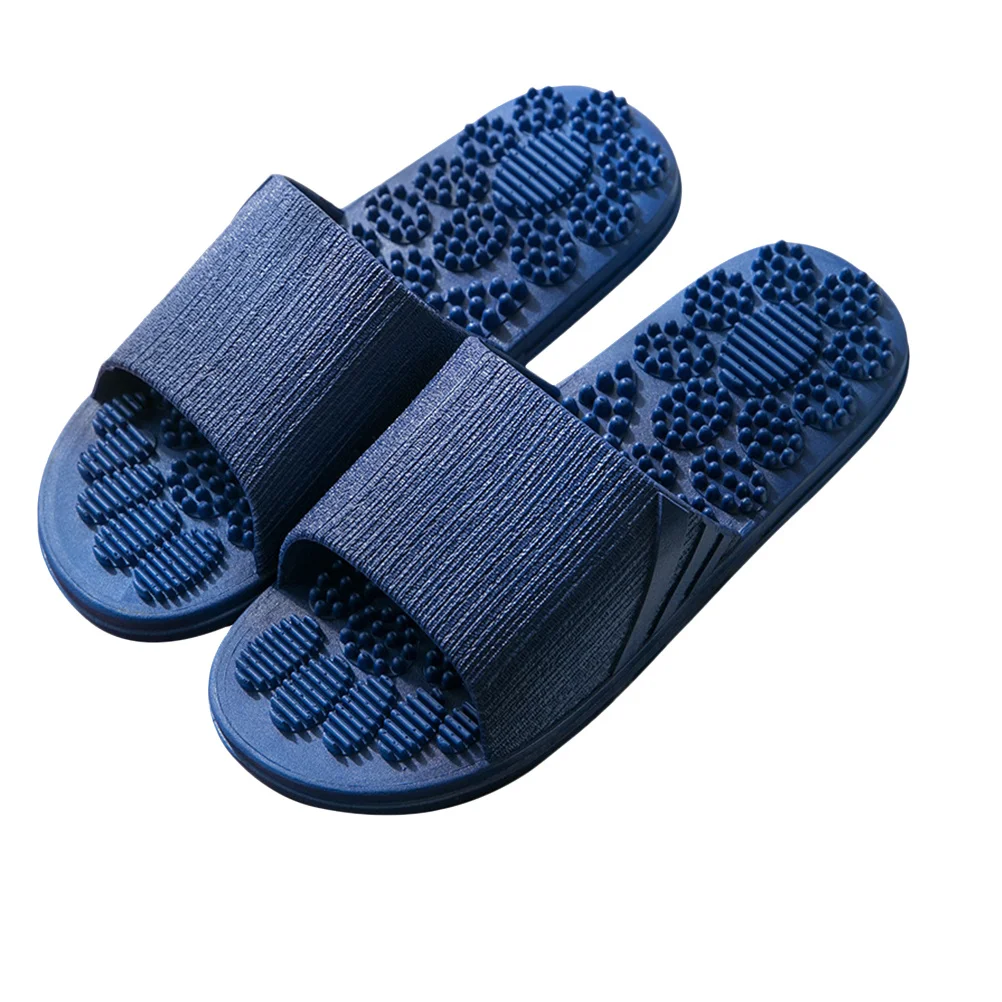 

Massage Slippers Pair Dark Blue Size 40-41 Lightweight Durable PVC Slip-on Home Hotel Bath Slippers