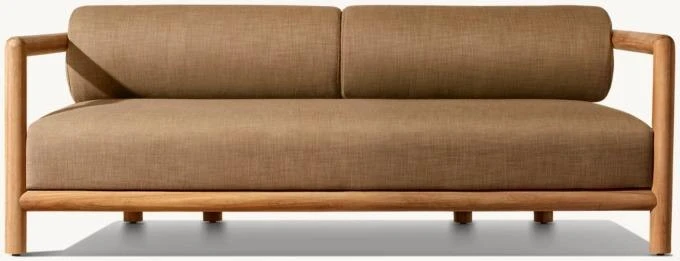 #New Design Round Leg Teak Wood Eco-Friendly Outdoor Sofa and Chairs Set with Thick Cushions for Garden/Courtyard/Park