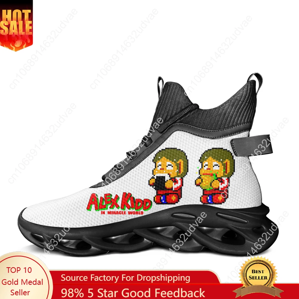 

Alex Kidd High Top Flats Sneakers Mens Womens Sports Running Shoes High Quality Sneaker Lace Up Mesh Footwear Custom Shoe