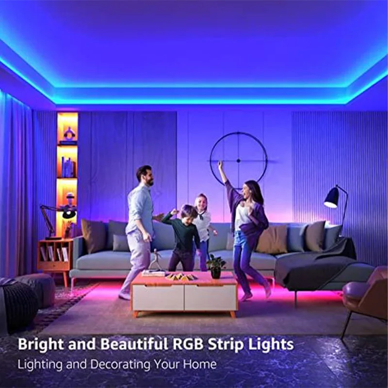 1-20M Bluetooth Control USB Power LED Strip DC 5V RGB 5050 Flexible for Home TV Backlight Desk Decor Screen Led Background Light