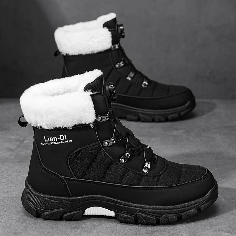 

Men's winter comfortable plush warm thick sole height increasing leisure boots high top boots fashion youth versatile work boots