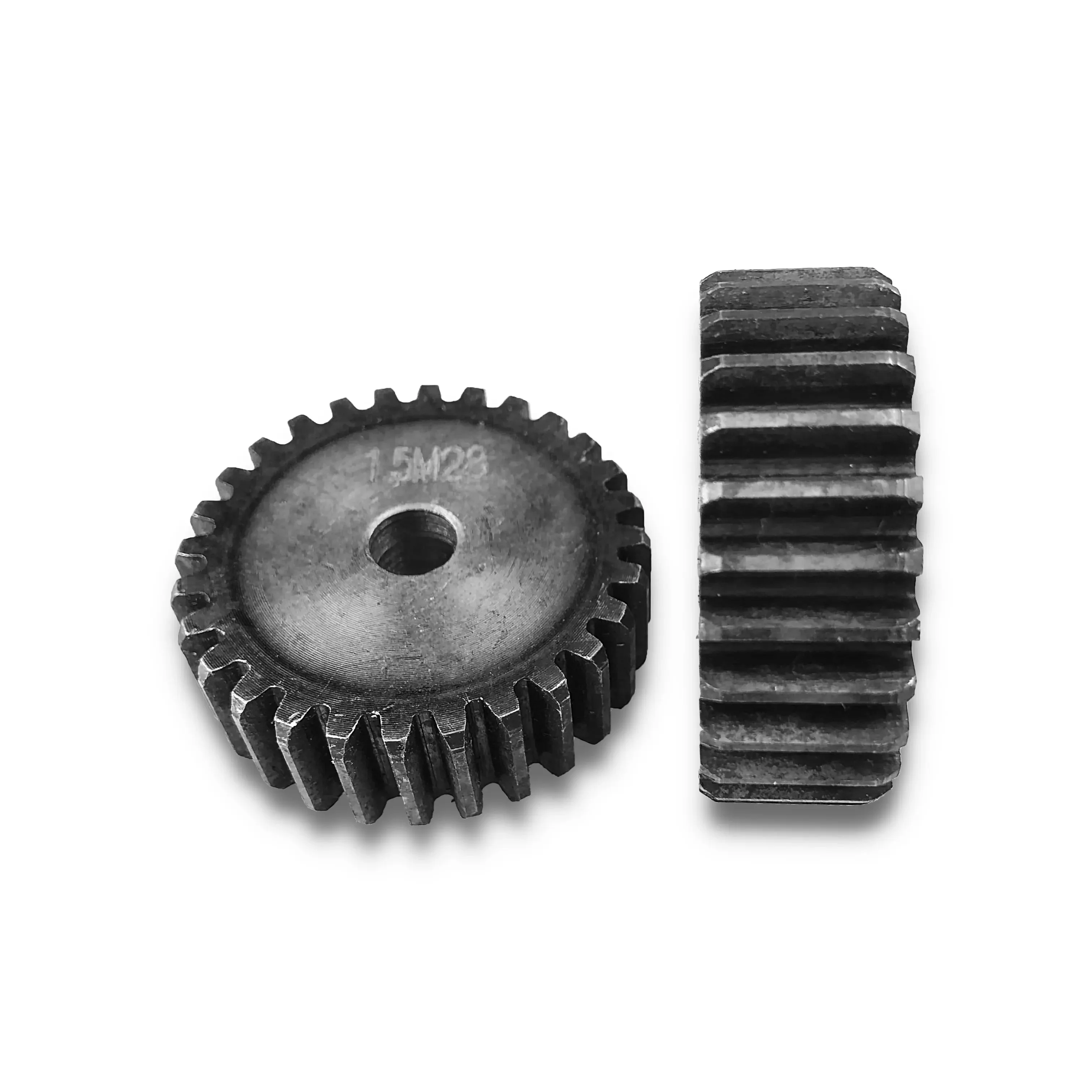 تروس مسطحة 1.5M-20T 21T 22T 23T 24T 25T 45 #   ارتفاع تروس أسطواني فولاذي 15 مم أسنان تبريد عالية التردد