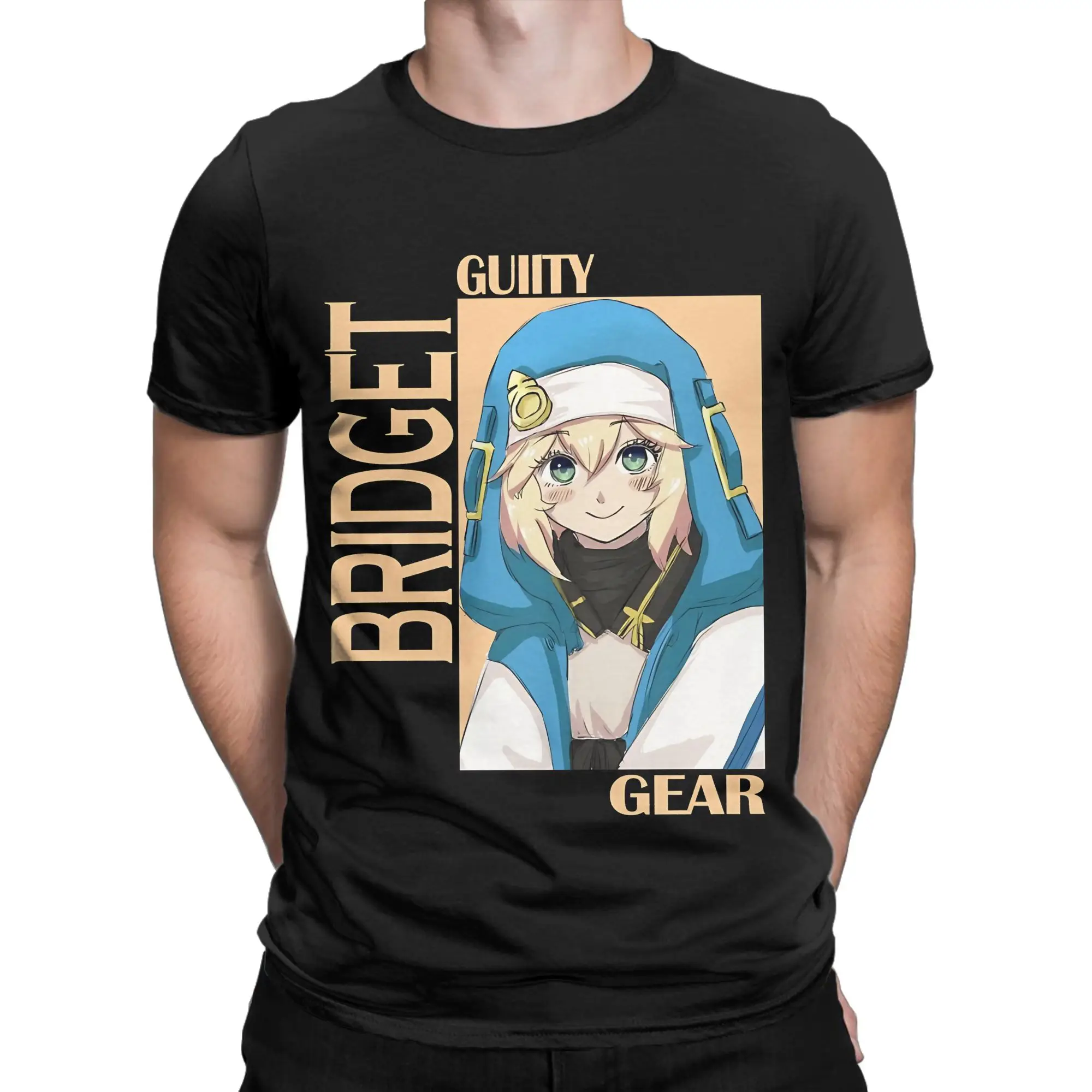 Guilty Gear Bridget Classic Funny Graphic 100% Cotton T-Shirt guilty gear bridget Tops Tees For Men