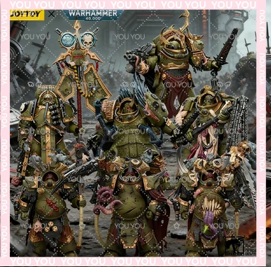 

JOYTOY 1/18 Action Figure 40K Death Guard Deathshroud Blightlord Terminator and Plague Marine Icon Bearer Anime Collection Toy