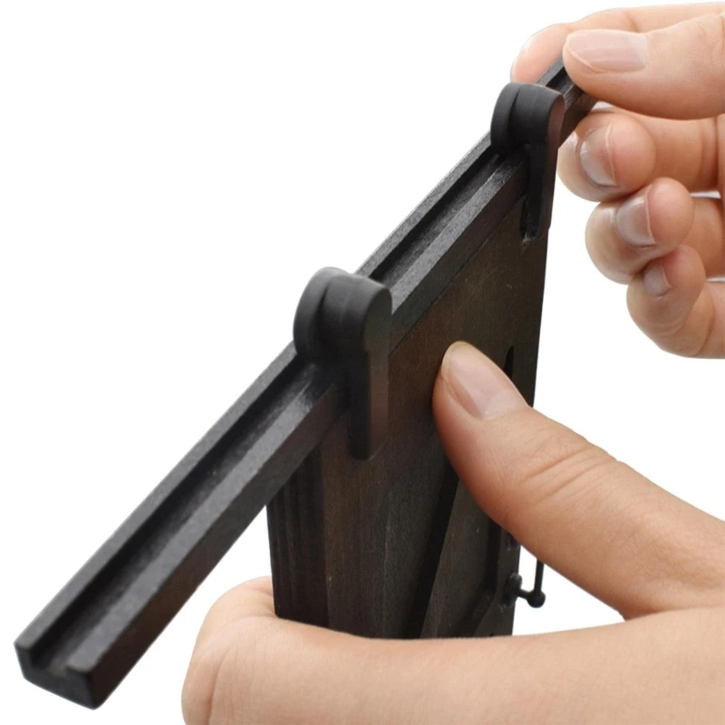 Decorações quarto miniatura, porta celeiro preta para casas bonecas, móveis e acessórios 15UB