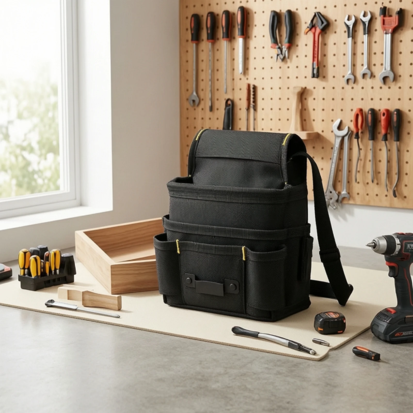 Tool Waist Bag Handsunrestricted Tool Belt Pouch Utility Belt Pouch Long-Lasting Work Apron Wear-Resistant for Electricians