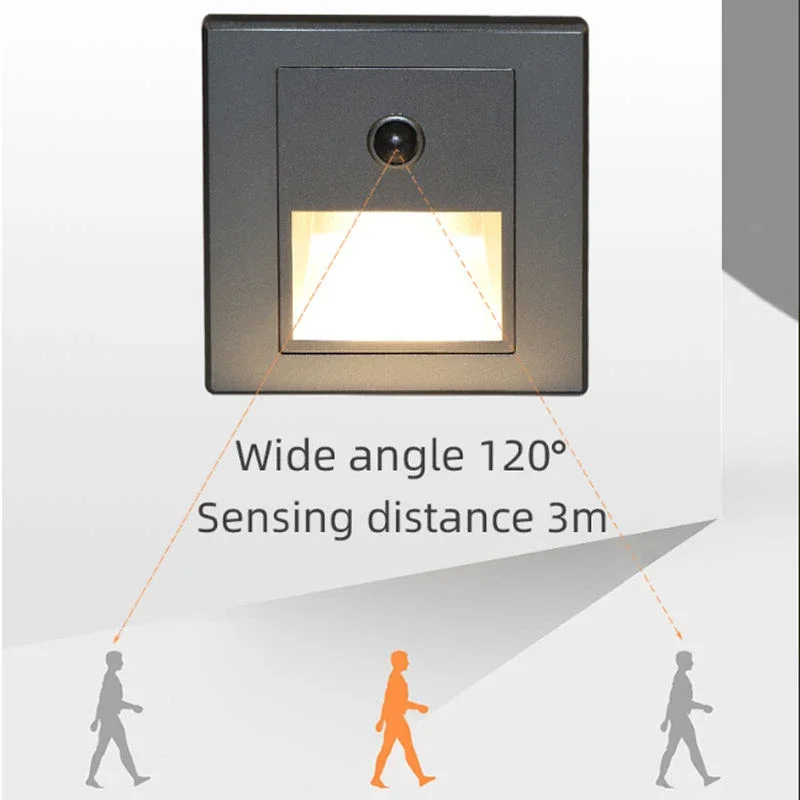 Embedded LED motion detection sensor, staircase light, infrared human body sensing light, staircase, bedroom decoration