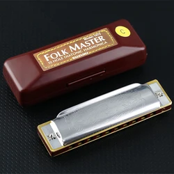 SUZUKI FOLK MASTER Harmonica, Diatonic Blues Harmonica Key of C, Blues Harp Mouth Organ Harmonica 10 Holes for Begginer KIDS