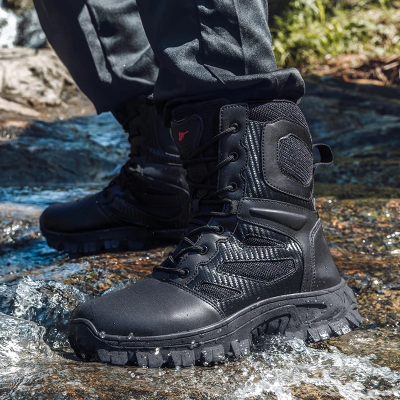 Men's field combat training boots four seasons new breathable non-slip jungle combat high-top outdoor multi-terrain hiking boots