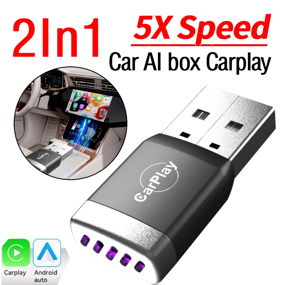 

B2 Wireless Carplay Wired to Wireless Carplay Box для IOS Android Auto 2-в-1 проекционный модуль Plug and Paly