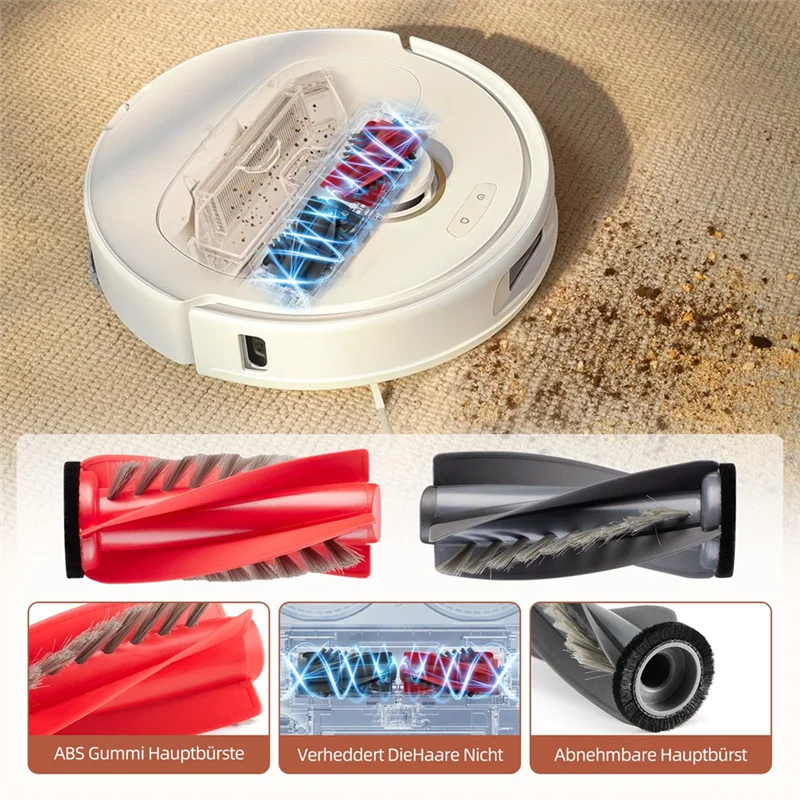 A24P อุปกรณ์เสริมสําหรับ Roborock Qrevo Curv/Qrevo Edge เครื่องดูดฝุ่นหุ่นยนต์,เปลี่ยนแปรงหลัก, ถุงเก็บฝุ่น, แผ่นซับ, ตัวกรอง