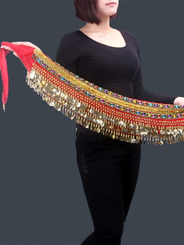 Sequins Oriental Dancing Bellydance Belly Dance Hip Scarf Performance Jazz Chiffon Arabic Caderines Latin Tassels Clothes