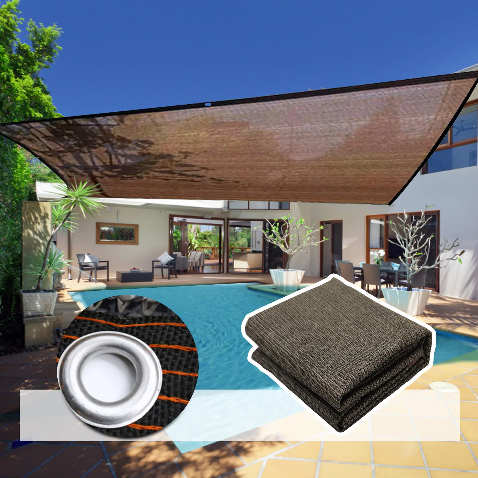 Deep Color Rectangle Shade Canopy Sunshine Block For Outdoor Facility And Activities Home Yard Sun Shade Sails Net