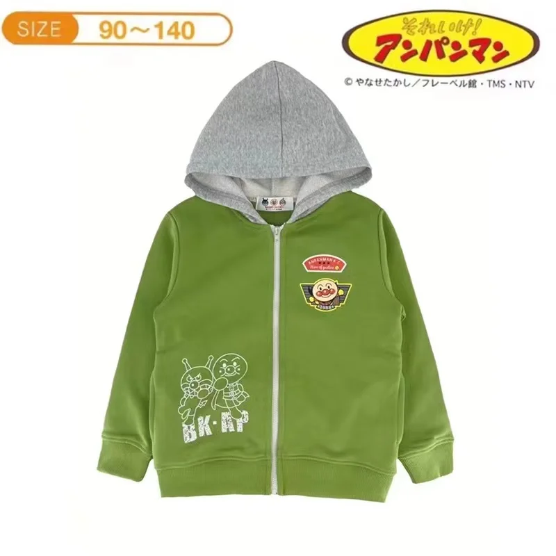 Spring Autumn Baby Boys Jackets Kids Casual Outfit Girl Coat Hooded Cartoon Anpanman Children Windbreaker Clothes Outerwear Tops