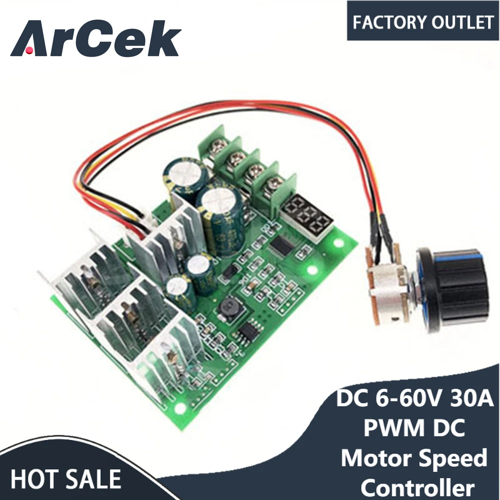 Dc 6-60V 30a Pwm Dc Motor Snelheidsregelaar Regelaar 12V 24V 36V Dc 6V-60V Verstelbare Led Digitale Motor Snelheidsregelaar