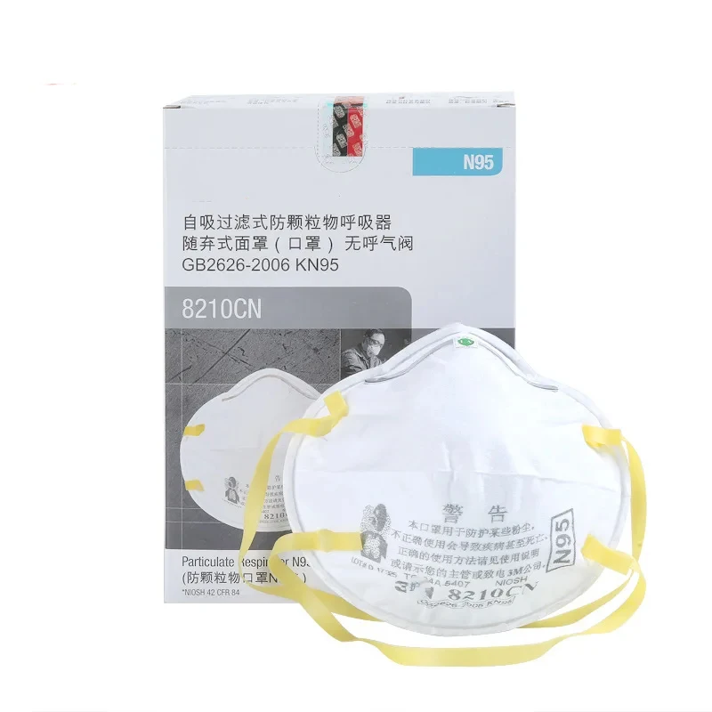 3M 8210CN N95 Protective Masks KN95 8210 NIOSH Certificate Anti PM2.5 Cup Industrial Health Care Anti Fog Mask 8210CN Headband