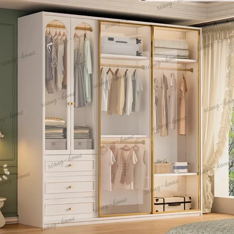 FG Clothing cupboard Glass 60 cm wide Wardrobes Comforter closet drawer storage save Multipurpose cabinets cupboard Furniture