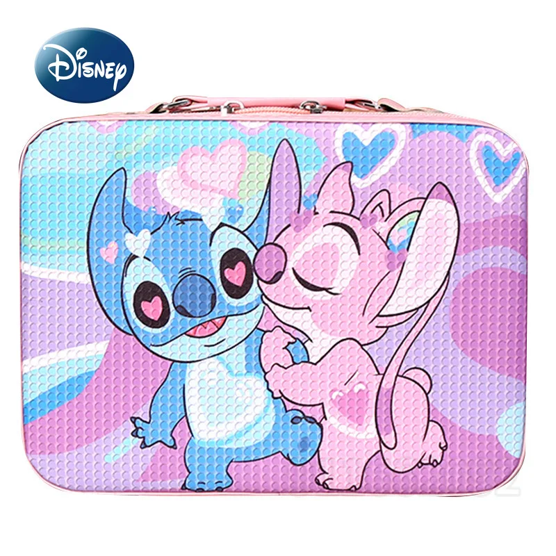 กระเป๋าเครื่องสำอางพกพาลายสติทช์จากดิสนีย์ พร้อมกล่องเก็บเครื่องสำอางแบบพกพา สำหรับจัดเก็บของขวัญขนาดใหญ่สำหรับเด็กผู้หญิง