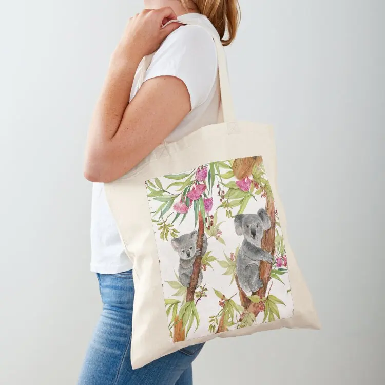 

Koala, bear, seamless pattern for fabric Tote Bag foldable reusable bag Lady bag Cloth canvas bags