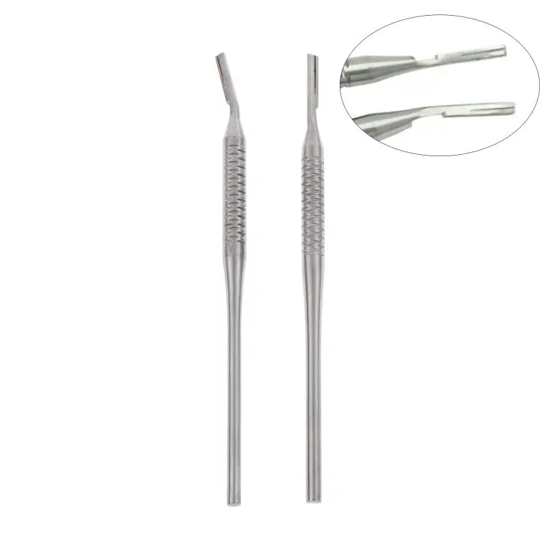 1/2Pcs Non-slip Stainless Steel Scalpel Handle Straight Curved Tips for Jewelry Making Handicraft Repair Use
