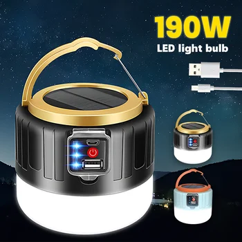 태양열 LED 캠핑 조명, 보조배터리 LED 캠핑 랜턴, 방수 야외 텐트 조명, USB 충전식 텐트 램프 손전등 