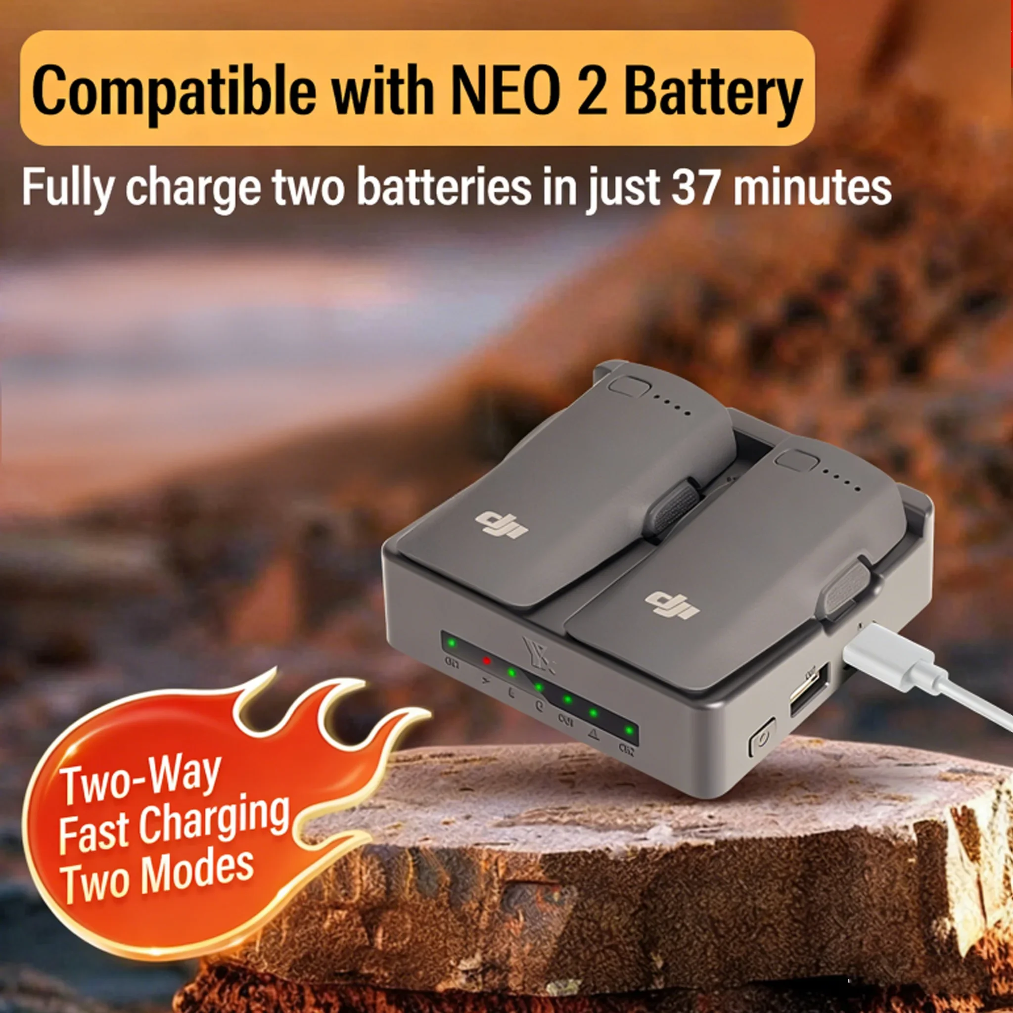 

Двухсторонний зарядный концентратор для DJI NEO 2, быстрая зарядная коробка, портативный зарядный чехол для DJI NEO 2, аксессуары для дронов