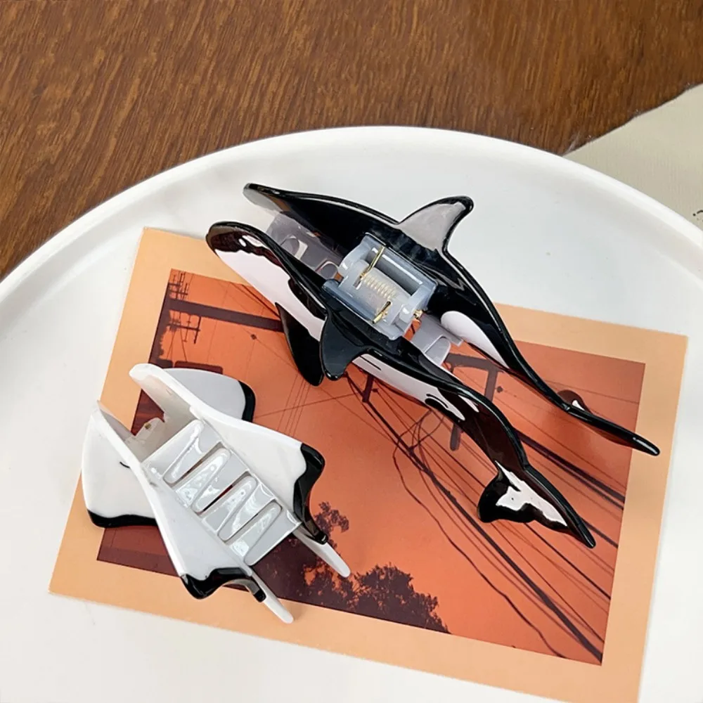 

Acetic Acid Manta Ray Hair Clip Ocean Series Cartoon Killer Whale Hair Claw Creative Fish Acetate Marine Organism Hairpin