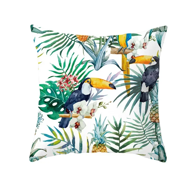 Summer Tropical Plants Pillow Case Green Leaves Decorative Pillowcases Summer Green Leaves Throw Pillow Case Cover Pillowcase