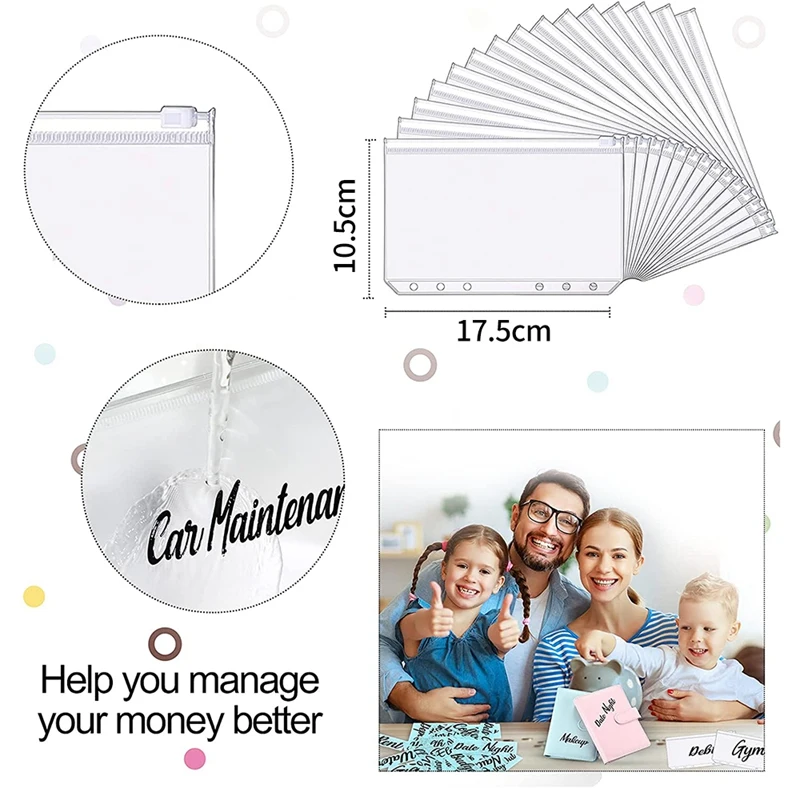 A6 Binder Pockets Zipper Folders With Cash Envelope Labels Stickers Budget Envelopes Labels For Budget Finance Planners