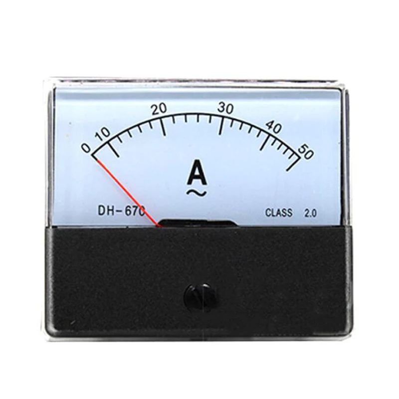 DH670 Analog Amp Panel Meter Current Ammeter Mechanical Pointer 1-500A AC Ampere Meter DH-670