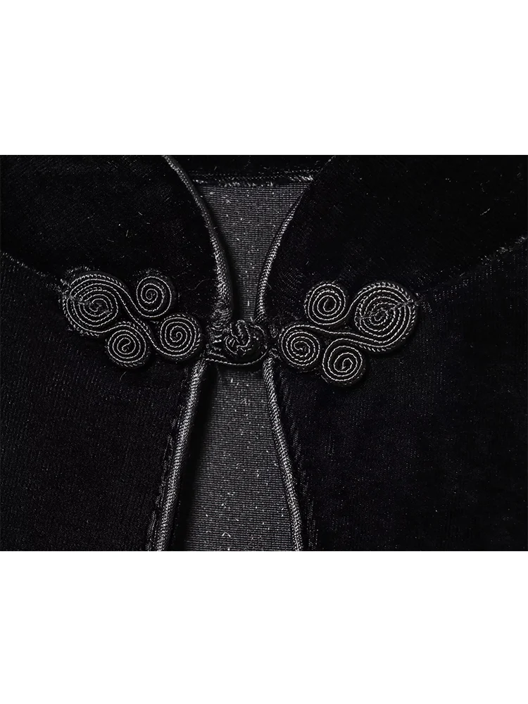 Frauen Elegante Lange Schlitz Qipao Kleid Retro Chinesischen Stil Cheongsam Kleid Schwarz Stehkragen Mode Schlanke Damen Party Kleid