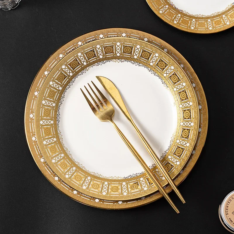 Nordic light luxury court style Phnom Penh Western foodPastry  Vegetable   Simple creative restaurant Steak plate Dried fruit