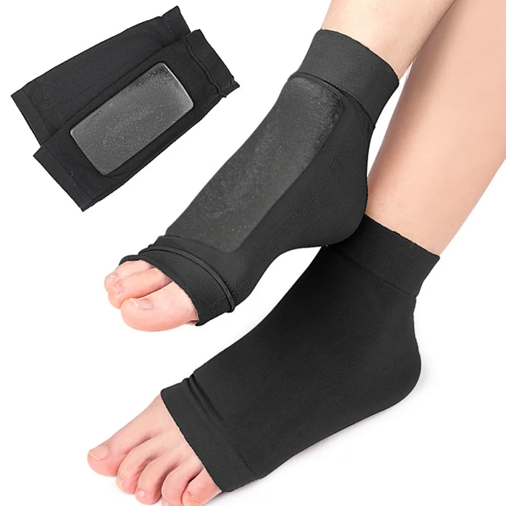 Chaussettes de sport invisibles en Gel de Silicone, 1 paire, respirantes, douces, protection de la cheville, attelle élastique rembourrée, chaussettes de Skate, Ski et bottes