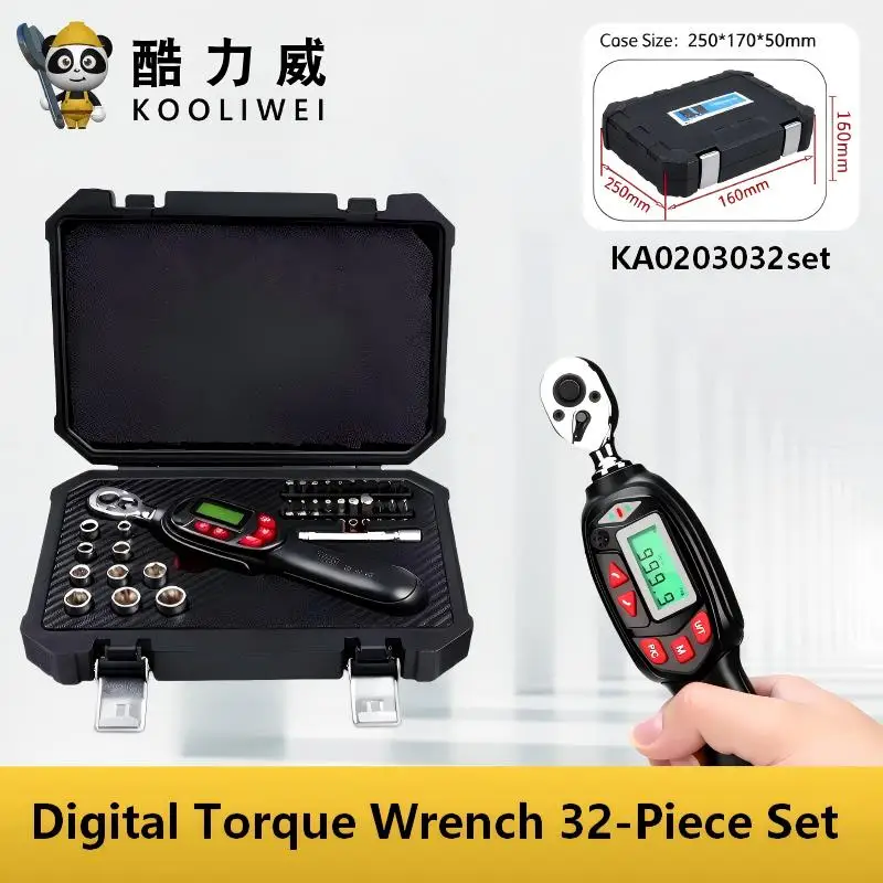 KOOLIWEI KA0203032set Digital Torque Wrench Set 1/4
