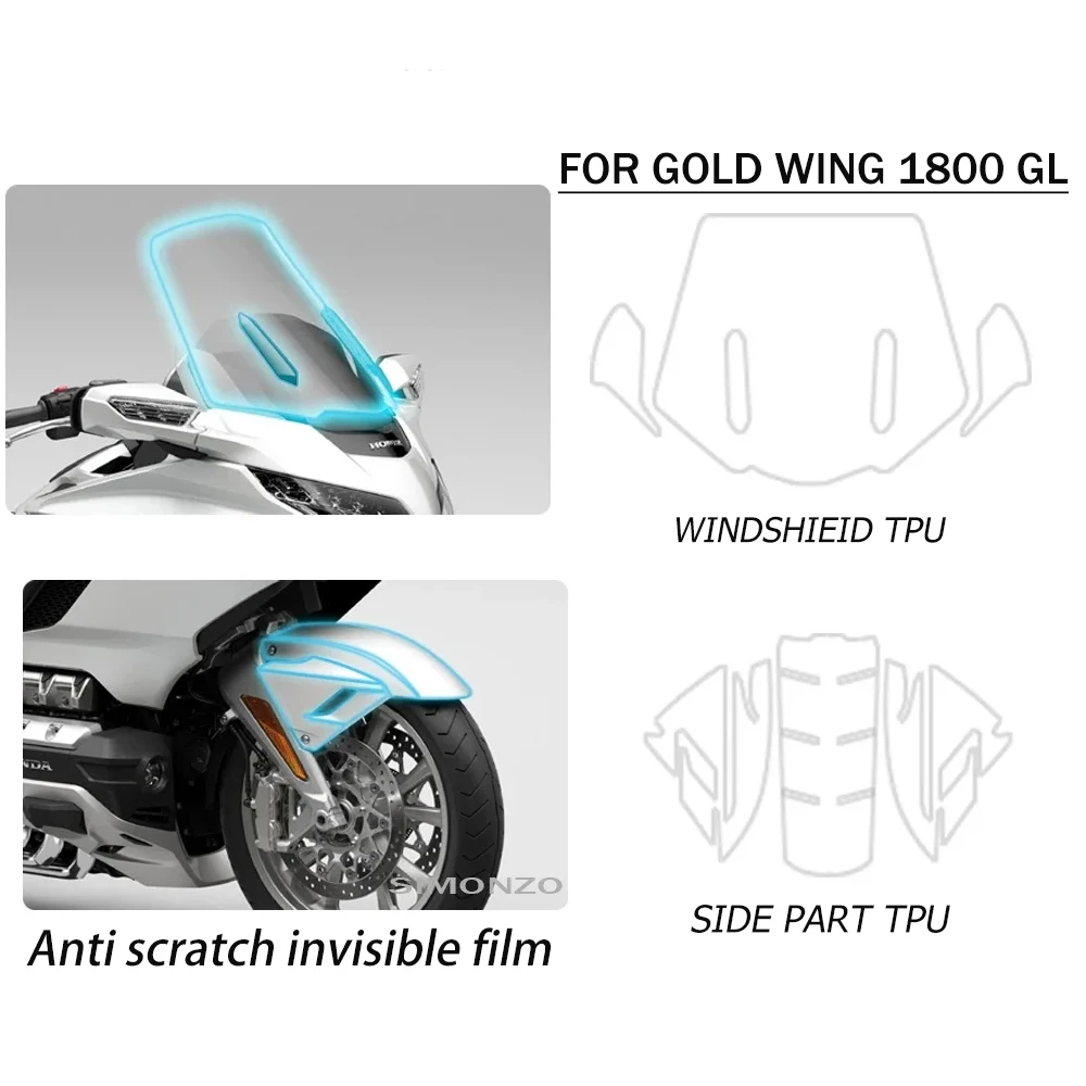 

Gold Wing Accessories Motorcycle Protective Film Gold Wing 1800 GL1800 2023 2024 Anti-Scratch Protection TPU Motorcycle Cover