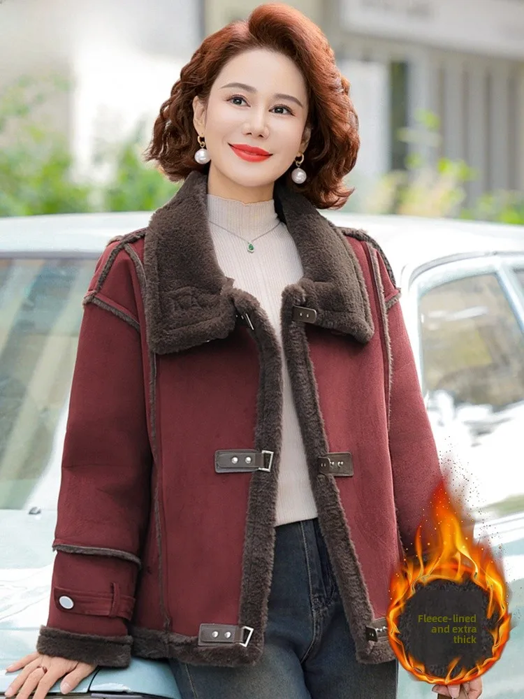 

Fur Lined Thiened ort Coat for Women Winter Faion Outerwear Korean Sle Polyester Fiber Viscose Blend Open Cardigan