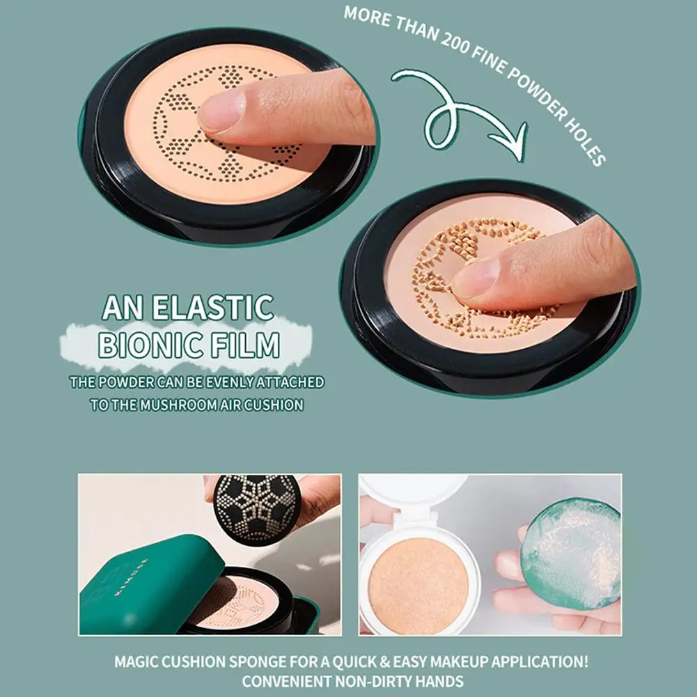 BB-Air Cushion CC Cream Foundation, corretivo, cabeça de cogumelo, clareamento, impermeável, iluminar, Face Base, Tom, cosméticos coreanos