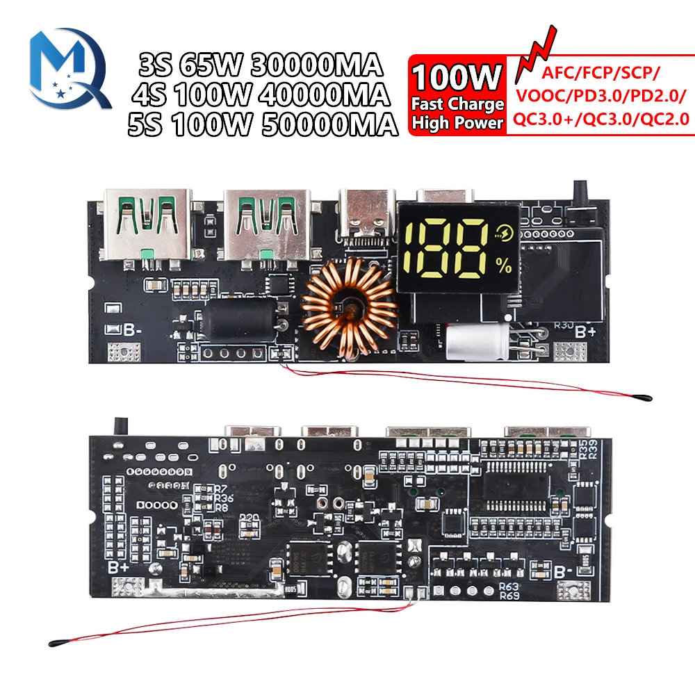 Módulo de protección del cargador de batería 18650, placa de módulo PCB, Banco de energía, carga rápida USB Dual con protección BMS