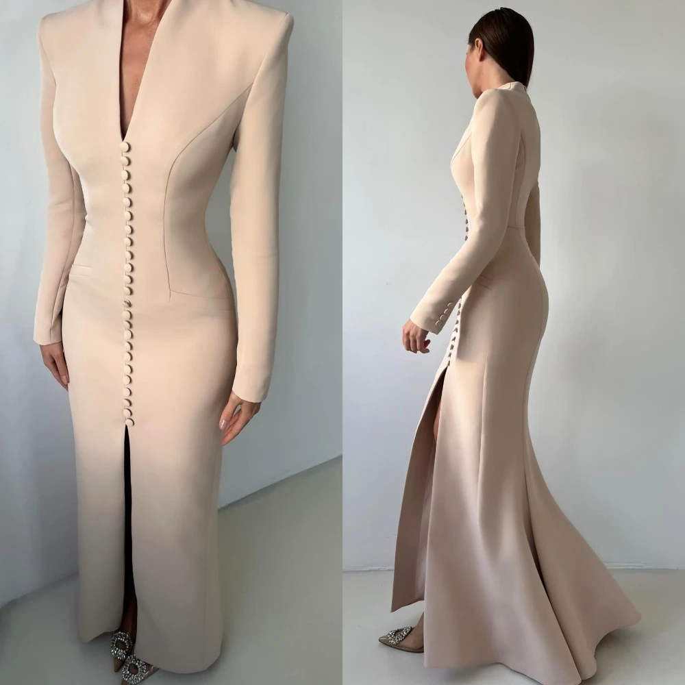 カスタマイズされたマーメイド V ネックエレガントなフォーマルイブニングドレスモダンファッションセレブドレス高品質オーダーメイドオケージョンドレス