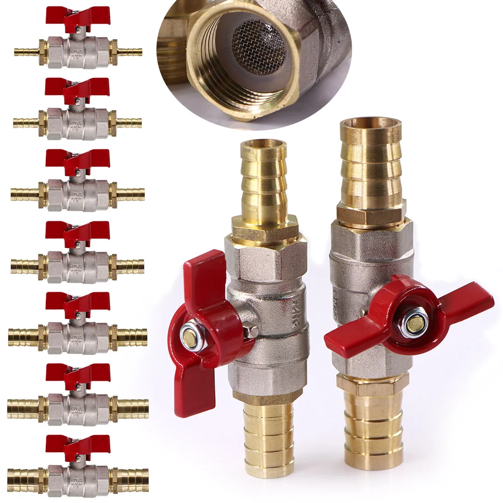 6/8/10/12/14/16/19mm Brass Ball Valve Hose Adapter Quick Connector for Garden Irrigation Pipe Tube Connect Repair Coupler Joint