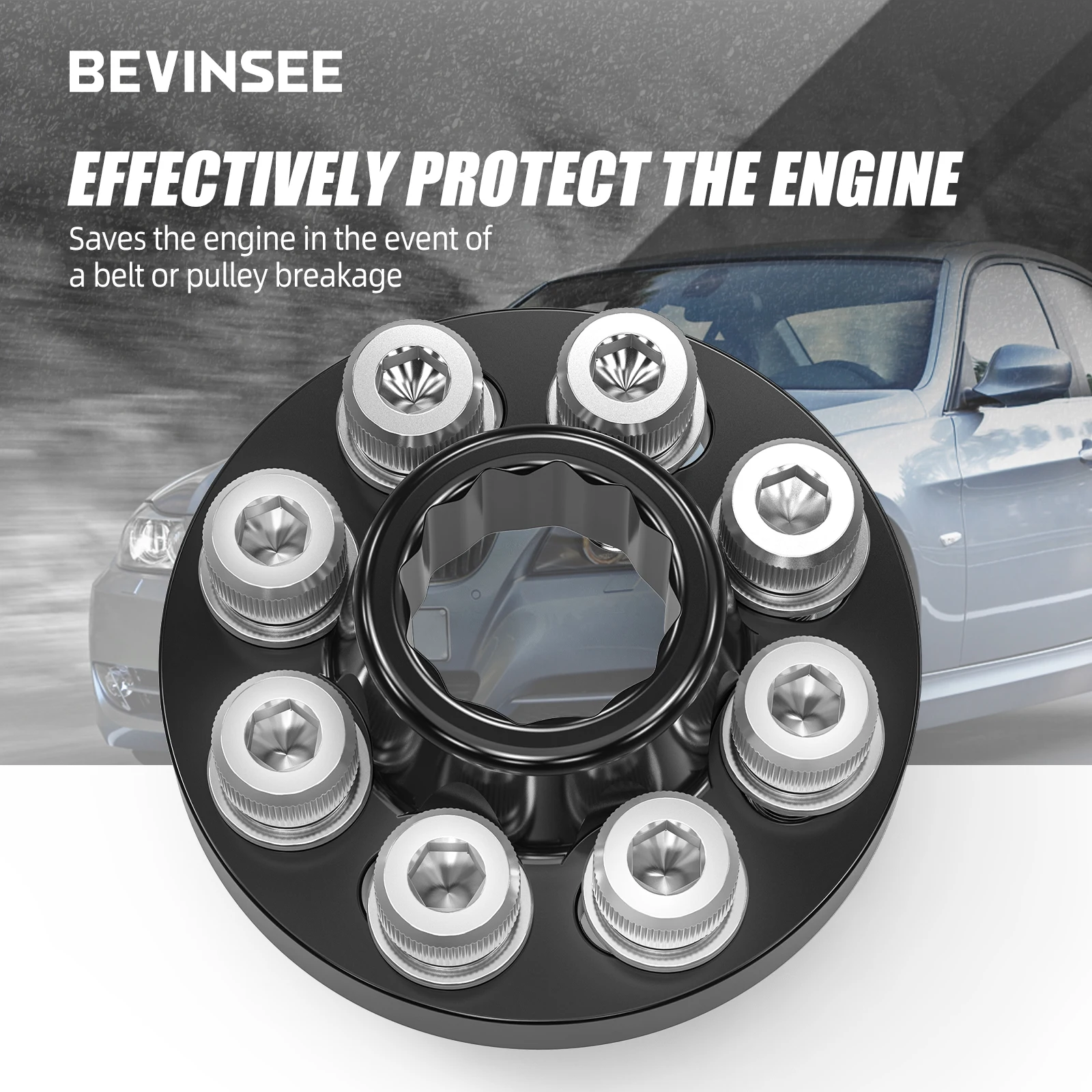 BEVINSEE Crank Hub Bolt Capture Kit For BMW E90 E92 E93 335i E82 135i F20 F21 M135i F30 M3 F80 M4 F82 M2 Competition F87 N55 S55