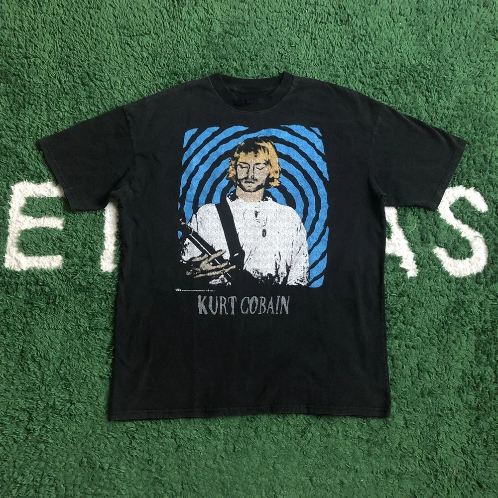 

Frog Drift Streetwear Kurt Donald Cobain Rock Vintage Fashion Summer Oversized Graphic Loose T-shirt T Shirt Tee Men Homme