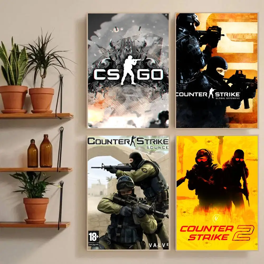 C-CSGO C-Counter-Strike Global Poster Waterproof Wall Art Sticker For Bar Living Room Vintage Room Decor High Quality Print Gift