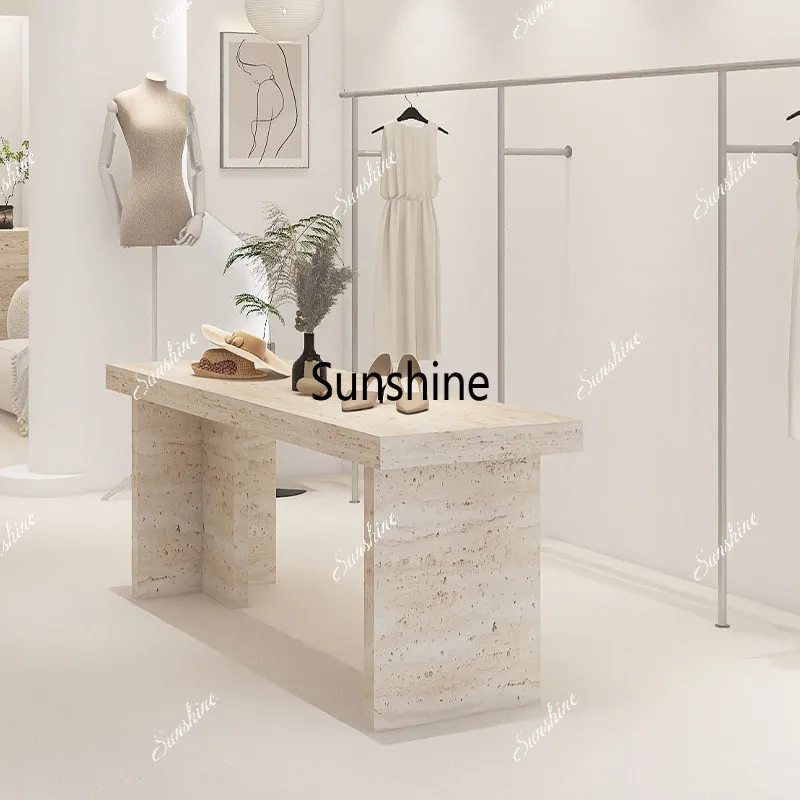 Clothing store Nakajima table display cabinet, flowing water table, hole stone ornament display, cash register